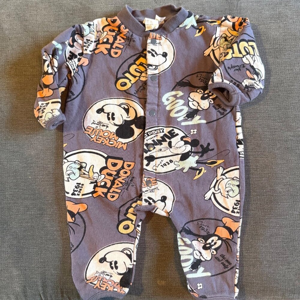 H&M x Disney Baby Donald Duck & Friends Cotton Snap Romper 6-9 M‎ Mickey Mouse